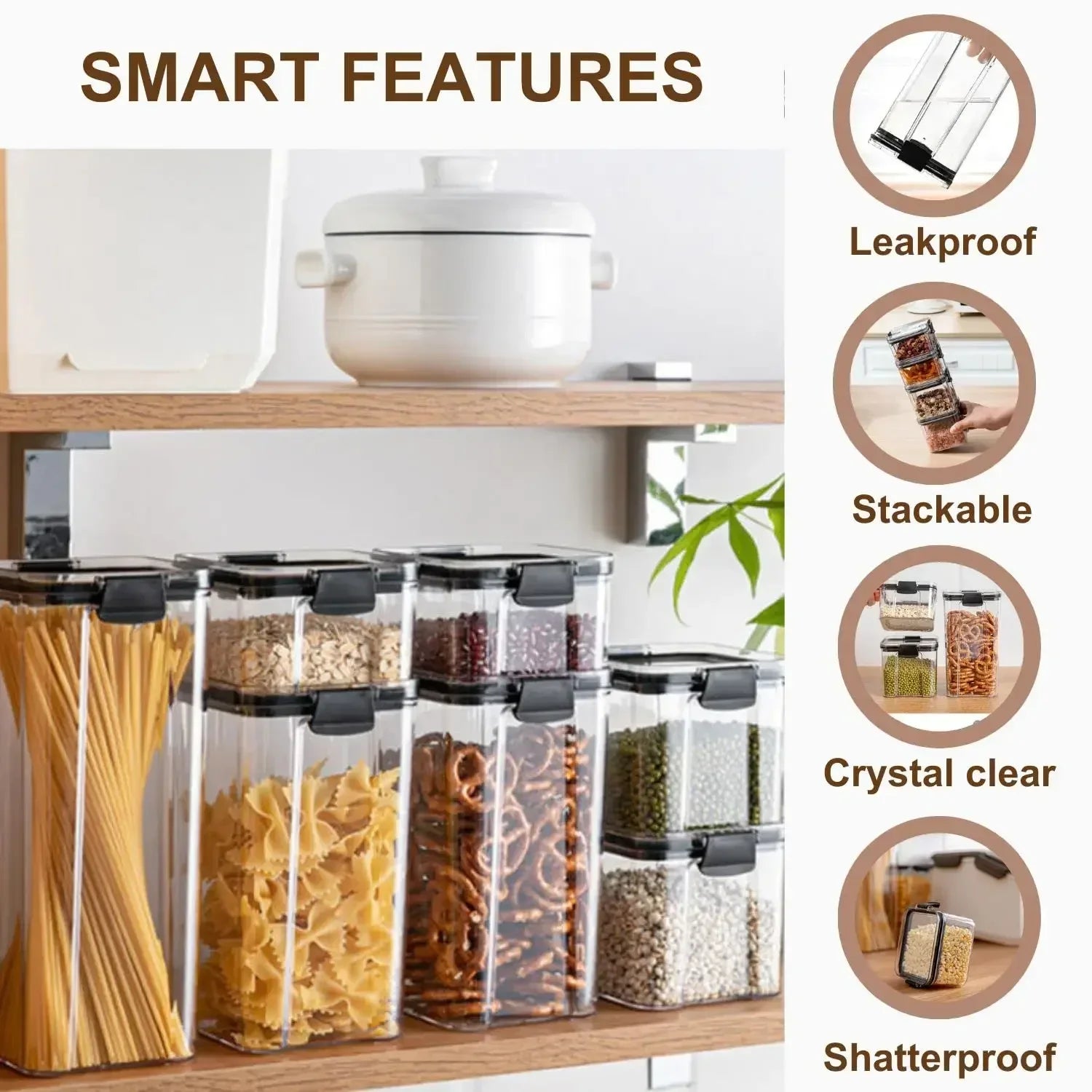 460-1800Ml Sets Sealed Plastic Food Storage Box with Lid Multigrain Tank Bottle Dried Fruit Storage Containers Kitchen Organizer