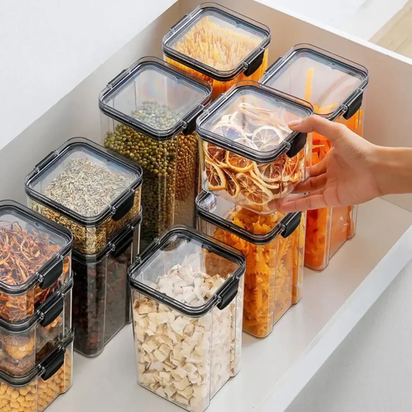 460-1800Ml Sets Sealed Plastic Food Storage Box with Lid Multigrain Tank Bottle Dried Fruit Storage Containers Kitchen Organizer