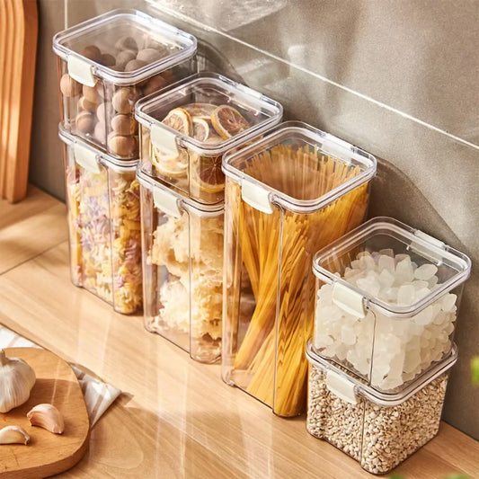 460-1800Ml Sets Sealed Plastic Food Storage Box with Lid Multigrain Tank Bottle Dried Fruit Storage Containers Kitchen Organizer